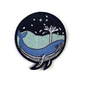 Sea Whale Embroidered Patch